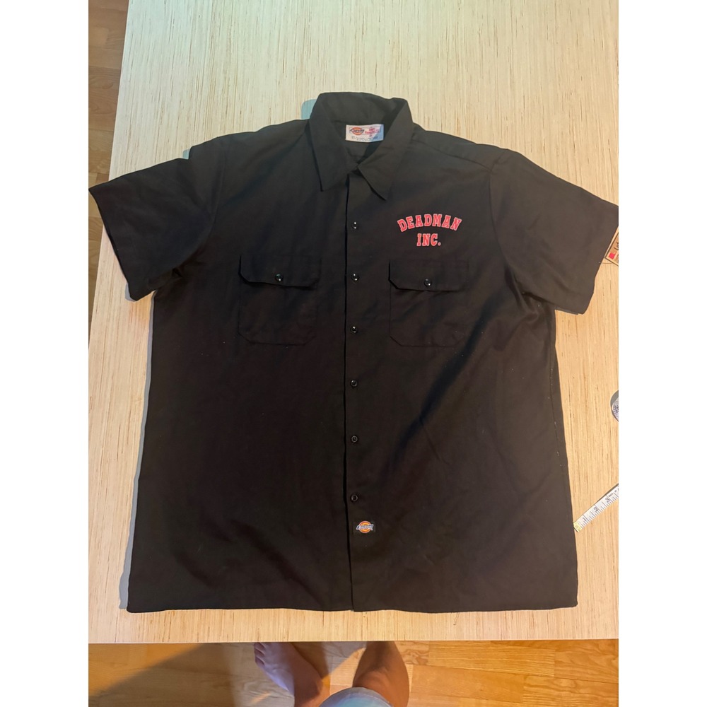 Vintage Dickies WWF The Undertaker Deadman Inc Work Shirt Mens 2XL Black 2000 29